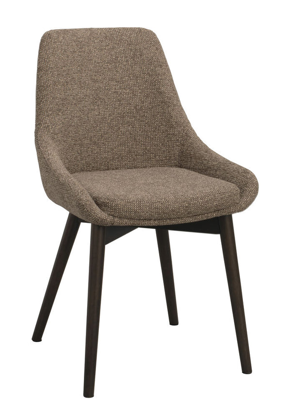 Denley stol mörkbeige tyg/bruna ekben 2-pack