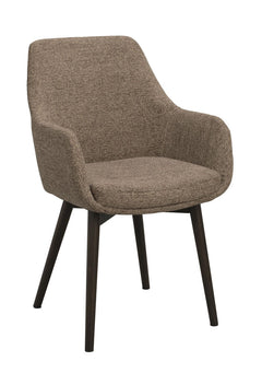 Denley karmstol mörkbeige tyg/bruna ekben 2-pack