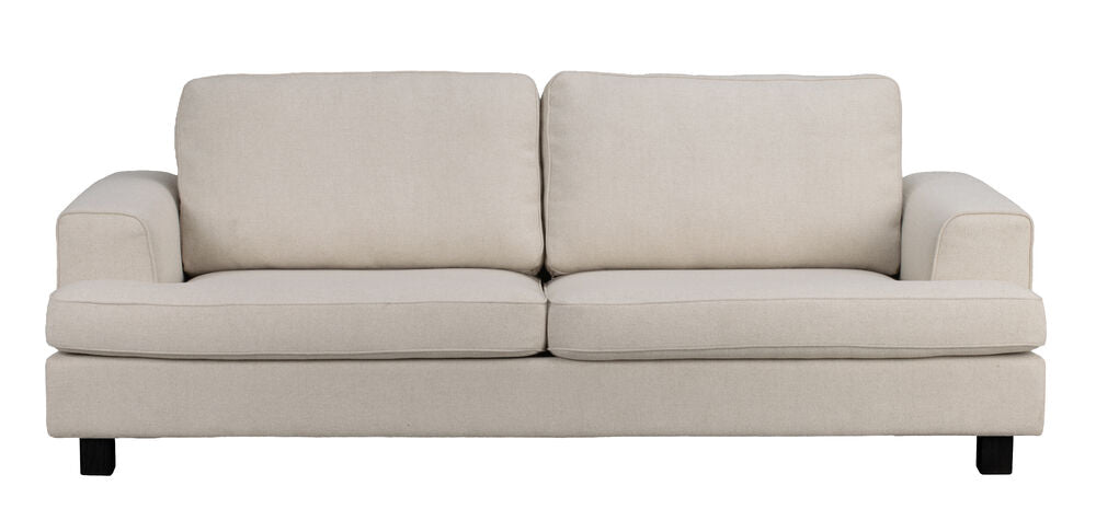 Aberdeen soffa 3-sits beige tyg Glory #05/svarta ekben