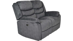 Winfield 2-sits reclinersoffa med el tyg grå