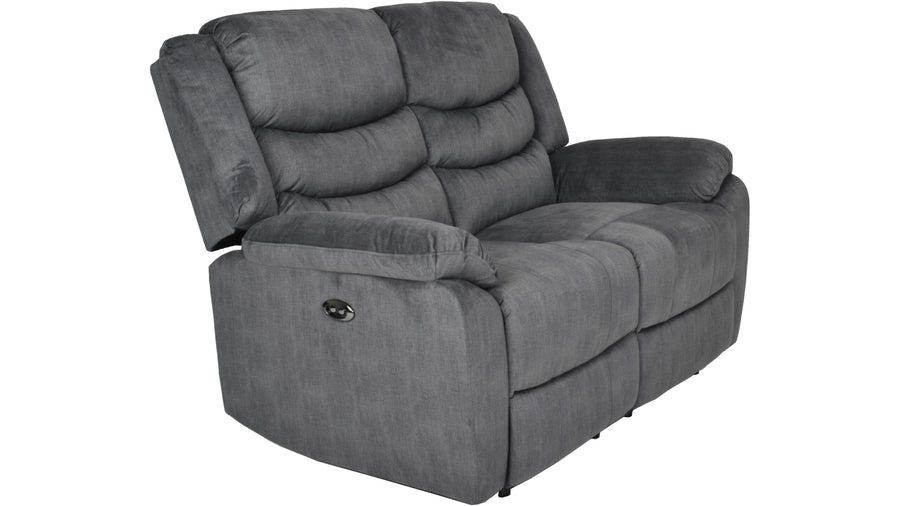 Winfield 2-sits reclinersoffa med el tyg grå