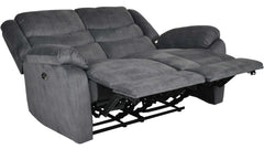 Winfield 2-sits reclinersoffa med el tyg grå