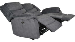 Winfield 2-sits reclinersoffa med el tyg grå