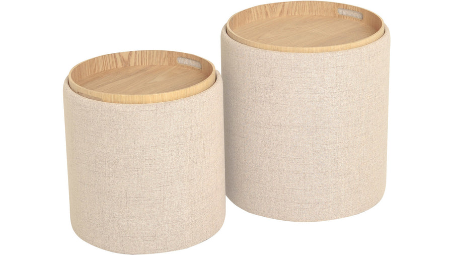 Maiko sittpuff/sidobord 2 st beige