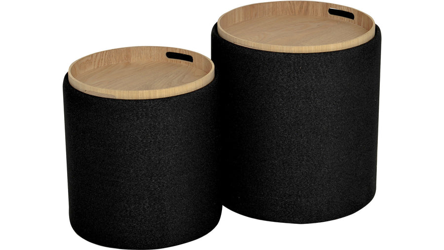 Maiko sittpuff/sidobord 2 st svart