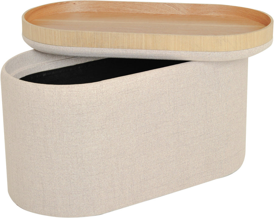 Maiko sittpuff/sidobord oval beige