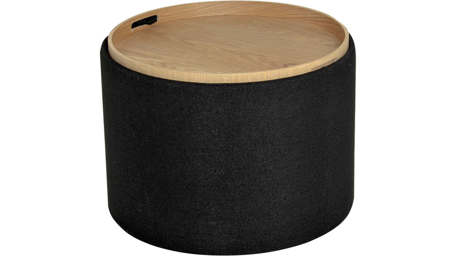 Maiko sittpuff/sidobord rund svart