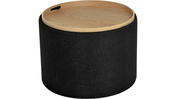 Maiko sittpuff/sidobord rund svart