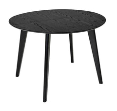 Sagene matbord Ø110 svartlackad ekfaner