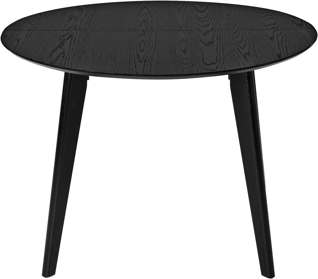 Sagene matbord Ø110 svartlackad ekfaner