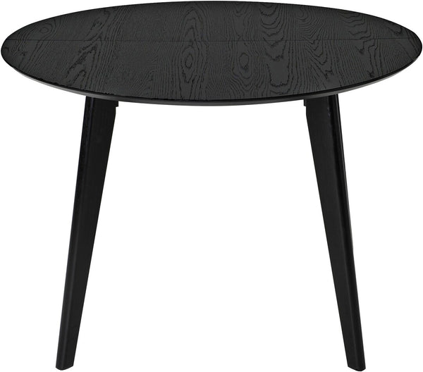 Sagene matbord Ø110 svartlackad ekfaner