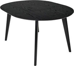 Sagene matbord Ø110 svartlackad ekfaner