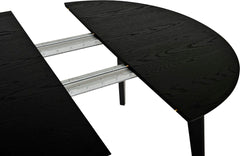 Sagene matbord Ø110 svartlackad ekfaner