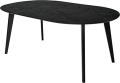 Sagene matbord Ø110 svartlackad ekfaner