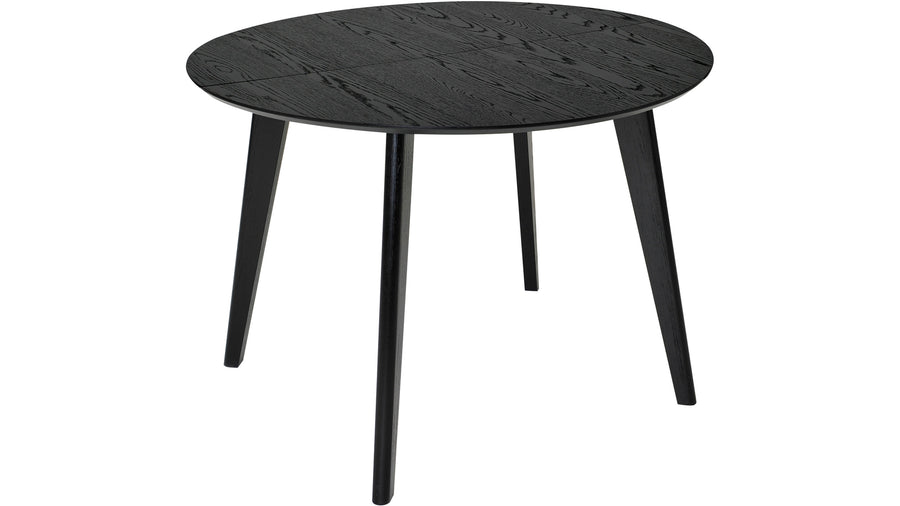 Sagene matbord Ø130 svartlackad ekfaner