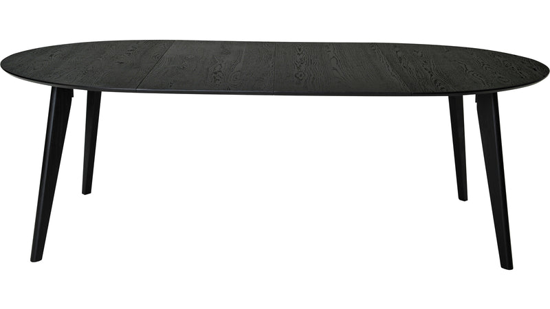 Sagene matbord Ø130 svartlackad ekfaner