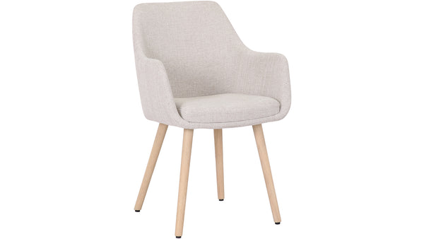 Rumba matstol i ljusbeige tyg 2-pack