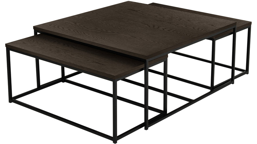 Natalie soffbords set 2+1 mörkbrun ek