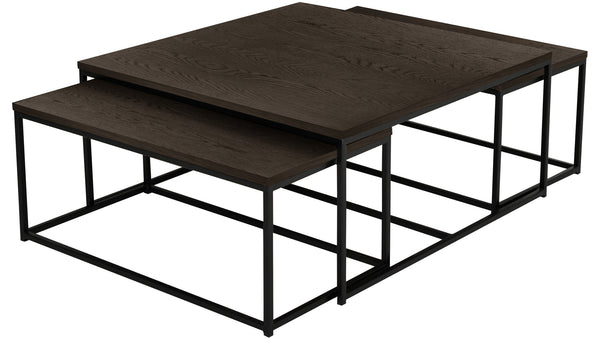 Natalie soffbords set 2+1 mörkbrun ek