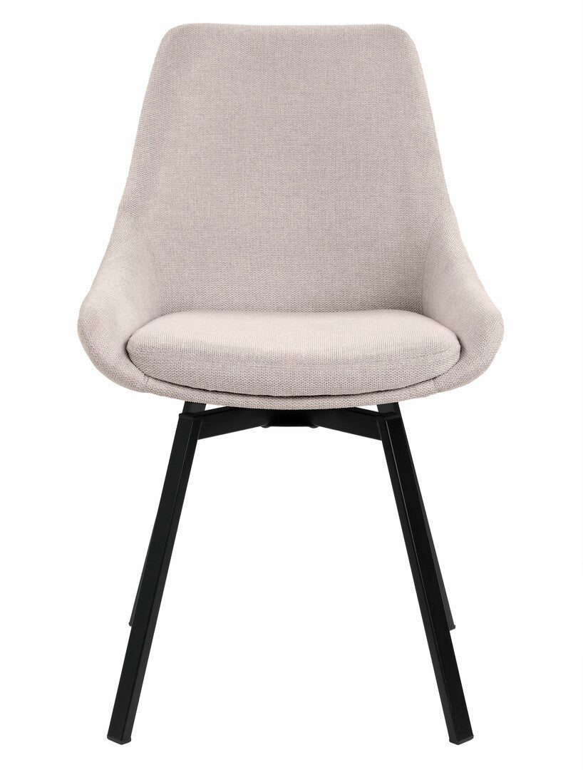 Parade matstol med snurr beige tyg 4-pack