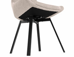 Parade matstol med snurr beige tyg 4-pack