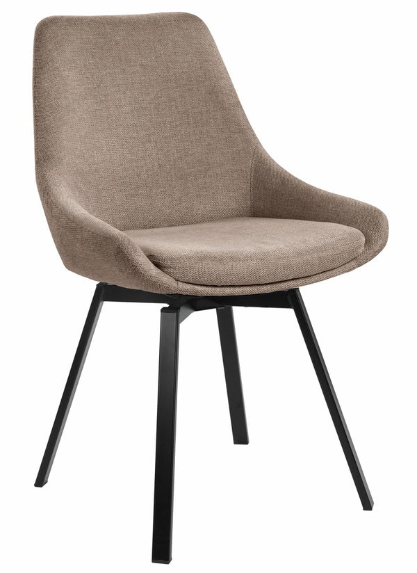 Parade matstol med snurr brunt tyg 4-pack