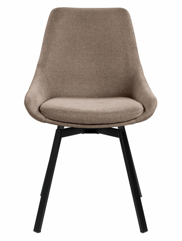 Parade matstol med snurr brunt tyg 4-pack