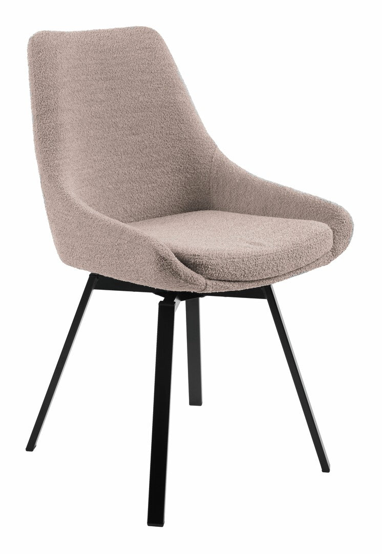 Parade matstol med snurr beige bouclétyg 4-pack