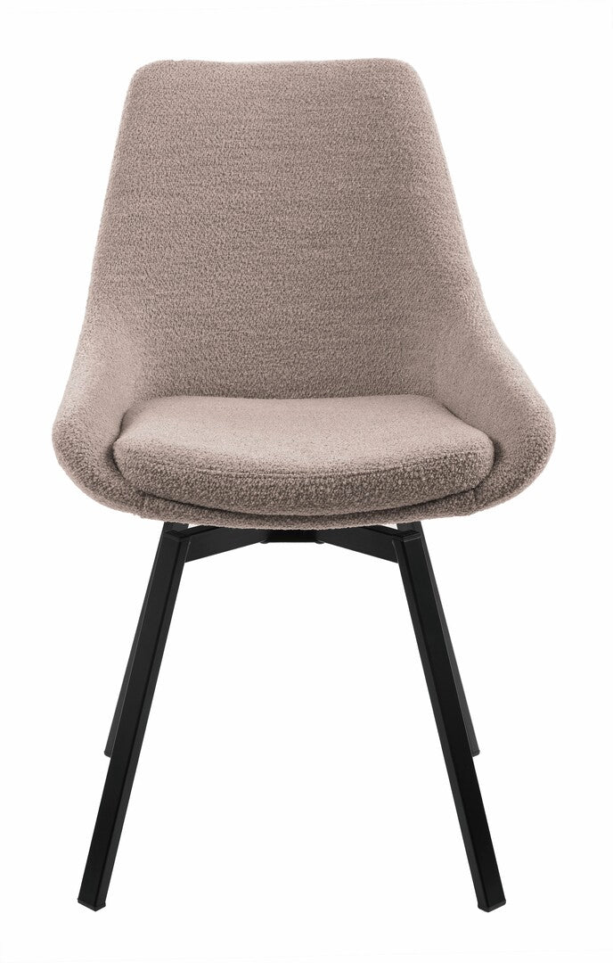 Parade matstol med snurr beige bouclétyg 4-pack