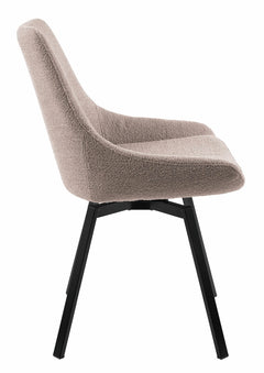 Parade matstol med snurr beige bouclétyg 4-pack
