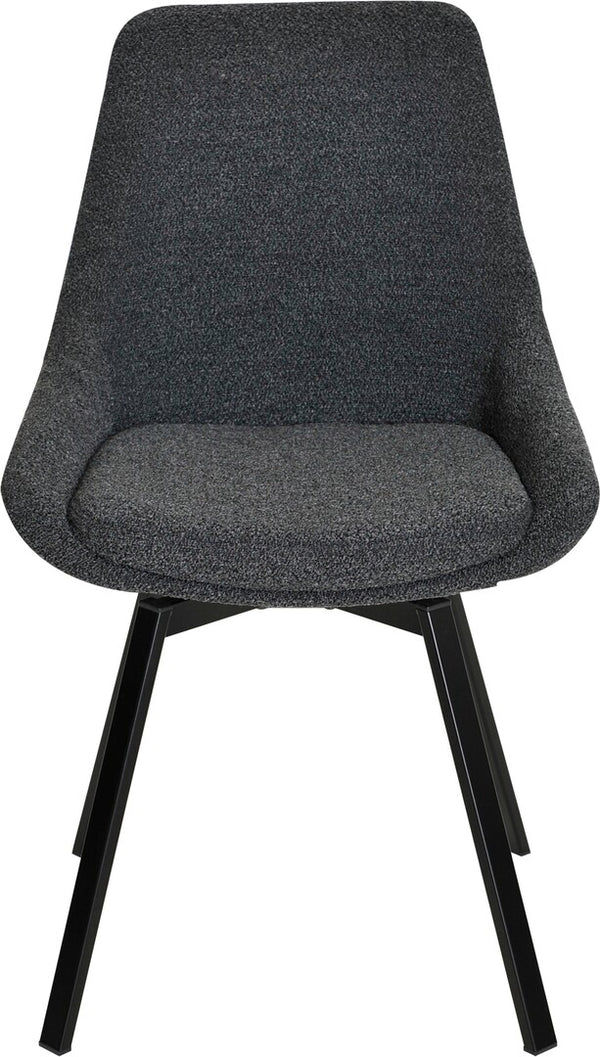 Parade matstol med snurr svart bouclé 4-pack