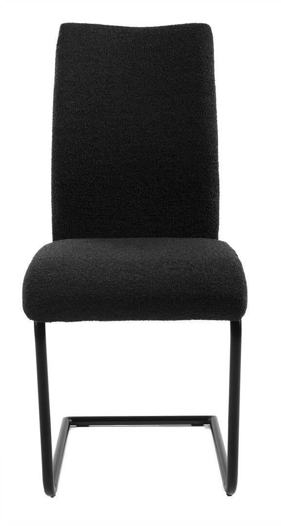 Lina matstol svart boucletyg 4-pack