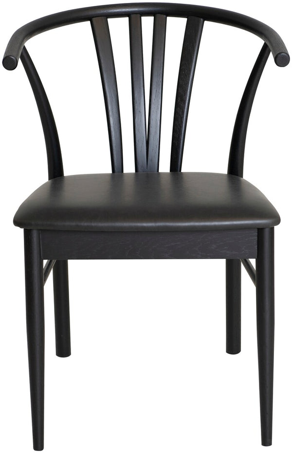 Aron matstol svartlackerad ek 2-pack