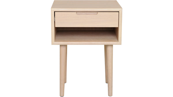 Emma sängbord lågt vitpigmenterad ek