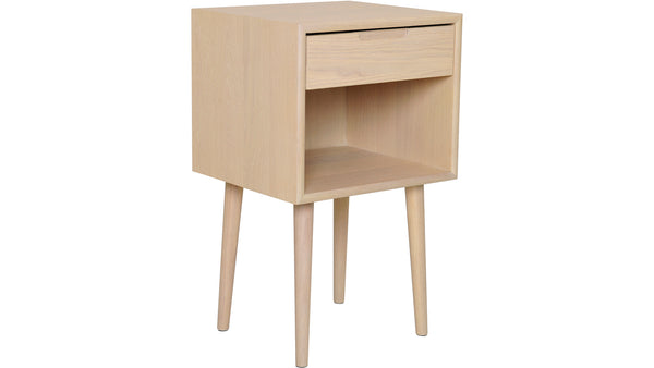 Emma sängbord högt vitpigmenterad ek