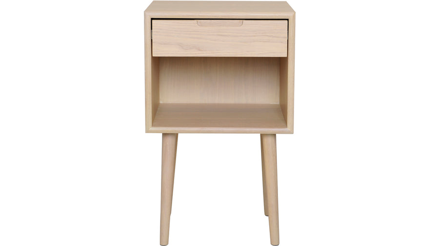 Emma sängbord högt vitpigmenterad ek