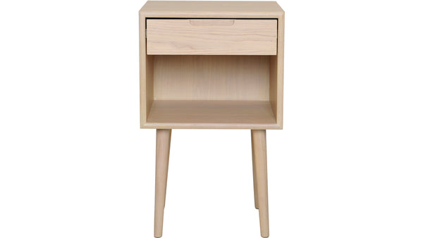 Emma sängbord högt vitpigmenterad ek