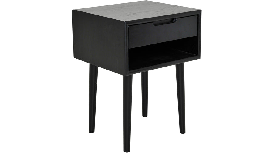 Emma sängbord lågt svartlackad ek