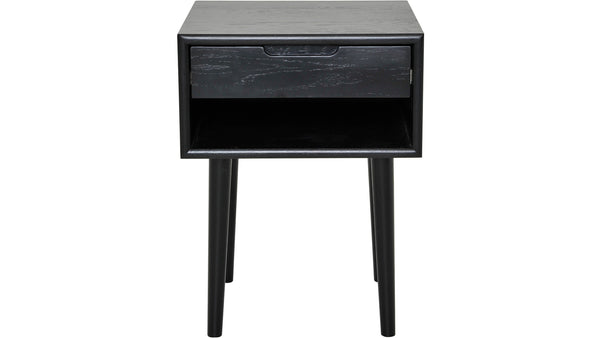 Emma sängbord lågt svartlackad ek