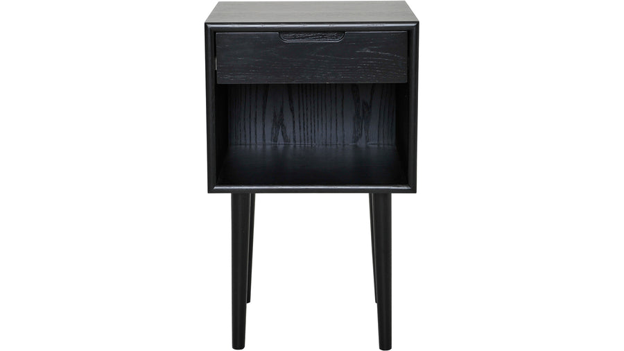 Emma sängbord högt svartlackad ek