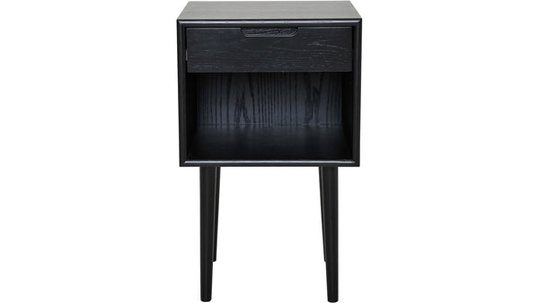 Emma sängbord högt svartlackad ek