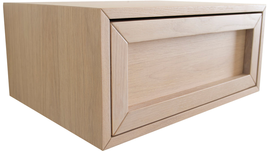 Isak sängbord för vägg vitpigmenterad ek