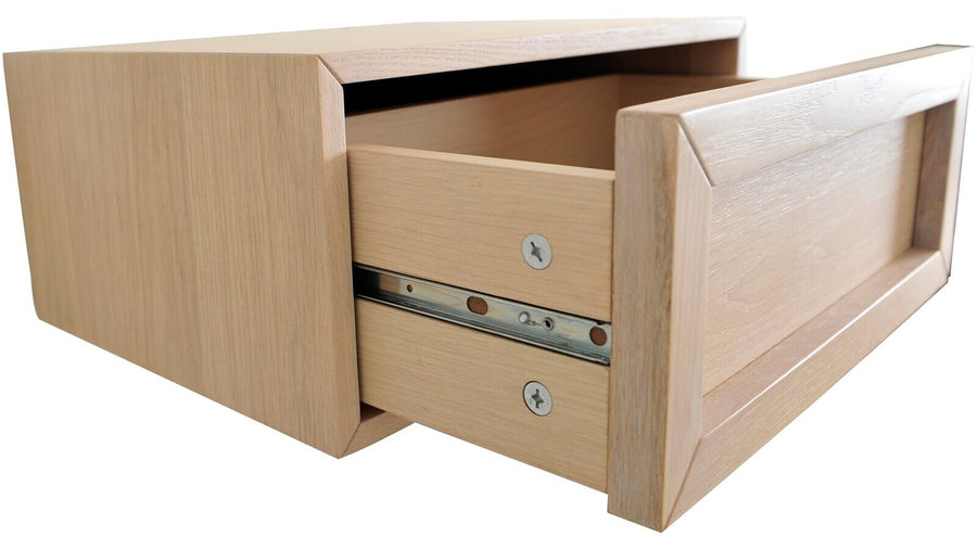 Isak sängbord för vägg vitpigmenterad ek