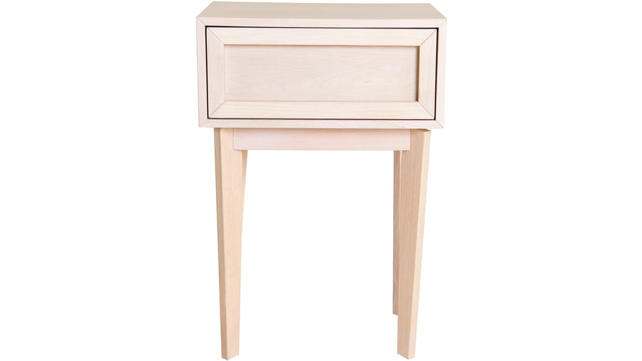Isak sängbord vitpigmenterad ek
