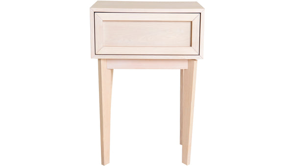 Isak sängbord vitpigmenterad ek
