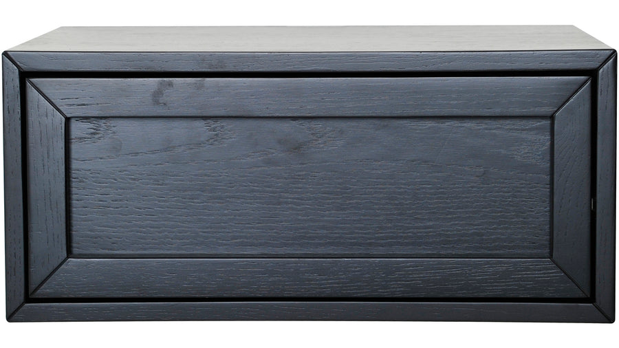 Isak sängbord för vägg svartlackad ek