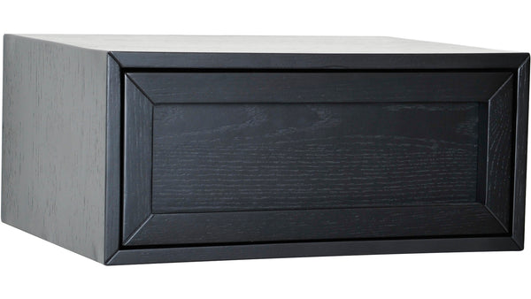 Isak sängbord för vägg svartlackad ek