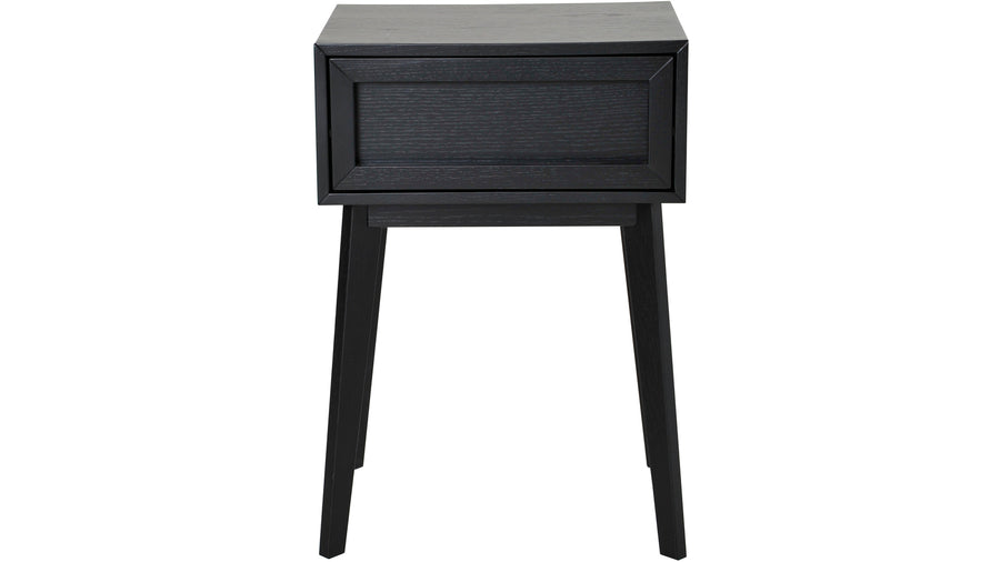 Isak sängbord svartlackad ek