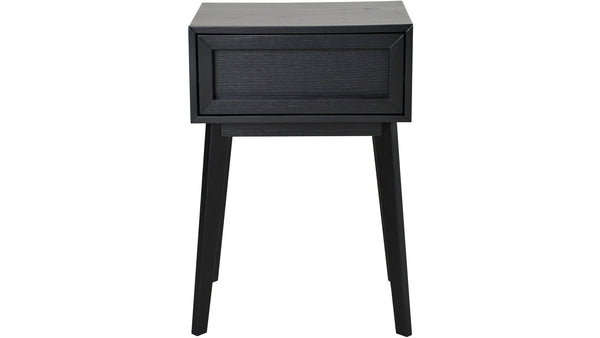 Isak sängbord svartlackad ek