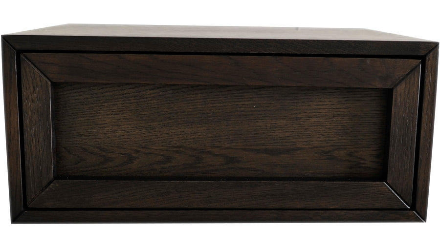 Isak sängbord för vägg brunlackad ek